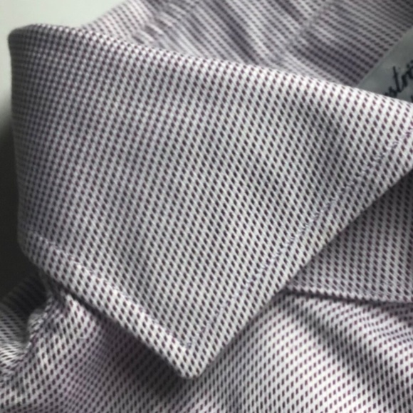 Stenstroms fitted body light  lilac 2 fold super cotton twill dress shirt Sz 16 - Picture 9 of 10